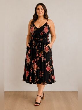 Torrid Super Soft Midi Dress with Tie Waist